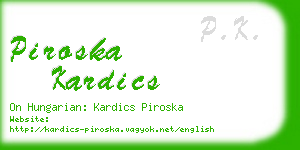 piroska kardics business card